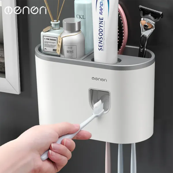 Distributeur automatique de dentifrice, support mural pour brosse à dents, salle de bain, bain de bouche, coffret à dents