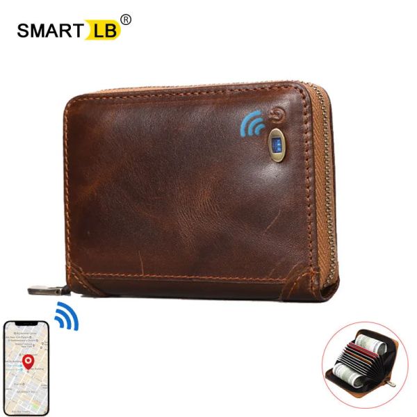 Holders Smart Antilost Wallet Bluetooth Man Femmes Zipper Coin Purse Carte Portefeuille Portefeuille Mini portefeuille Card Pursets Male