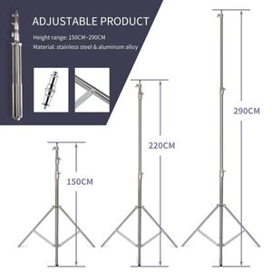 Supports en acier inoxydable grand trépied 2.8M support de lumière pliable trépied jambe magique photographie CSstand pour Spot Light Softbox Photo Studio