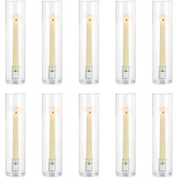 Holders Taper Candlers Glass: Hurricane Candle Holder Bulk For Colered Bandles 10 PC