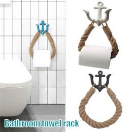 Porte-toilettes porte-toilettes corde de chanvre vintage porte-toile de toilette innovante pour serviette de salle de bain serviette de manteau serviette accrochée à la maison hôtel