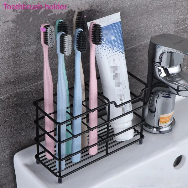 Soportes para cepillos de dientes, soporte para cepillos de dientes eléctricos de acero inoxidable, estante de almacenamiento de pasta de dientes, organizador de accesorios de baño