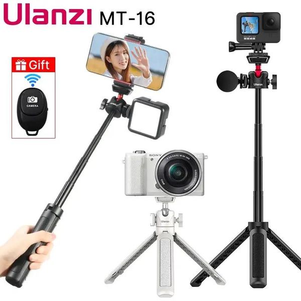 Ulanzi MT16 Mini trépied extensible avec chaussure froide pour micro LED lumière selfie bâton webcam trépied pour iPhone DSLR Sony Gopro Vlog