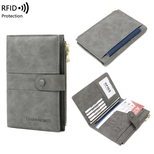 Holders Unisexe Antitheft RFID Passeport Holder Zipper Travel Wallet Document Document Multifonctional Porta Documento Packget DropShipping