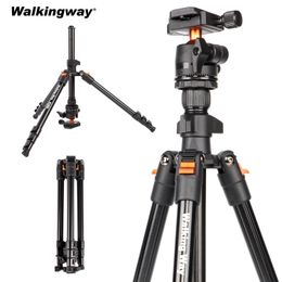 Houders WalkingWay 62,99 inch professioneel hoog camerastatief voor DSLR Draagbaar aluminium reisstatief met 360 graden panoramabalhoofd