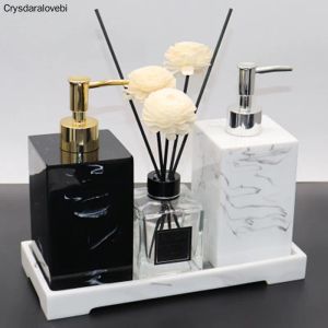 Houders Weddiing Gift Home Decor Hars Badkamer Set Imitatie Marmer Wasruimte Accessoires Tandenborstelhouder Zeepdispenser Zeepbakje Vleermuis