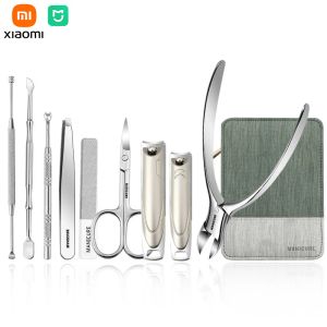 Titulares Xiaomi Mijia Juego de manicura Juegos de pedicura Cortaúñas Herramienta profesional de corte de uñas de acero inoxidable con estuche de viaje Kit de decoración de uñas