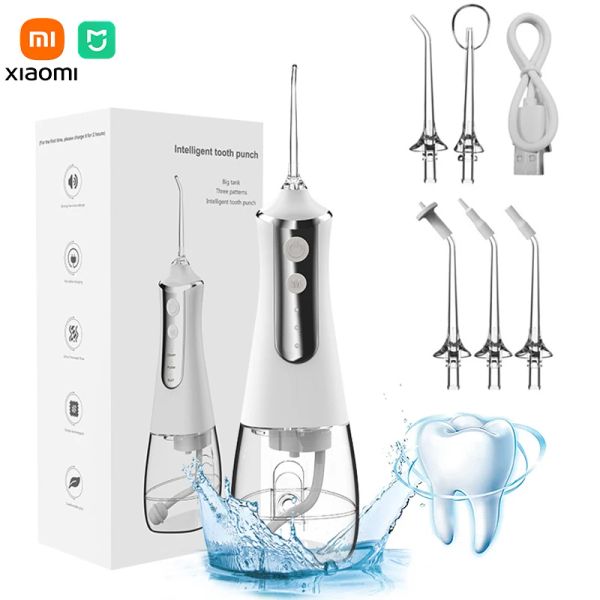 Supports Xiaomi Mijia irrigateur Oral USB charge fil d'eau Portable dentaire eau Flosser Jet 300ml irrigateur dents dentaires outils de nettoyage