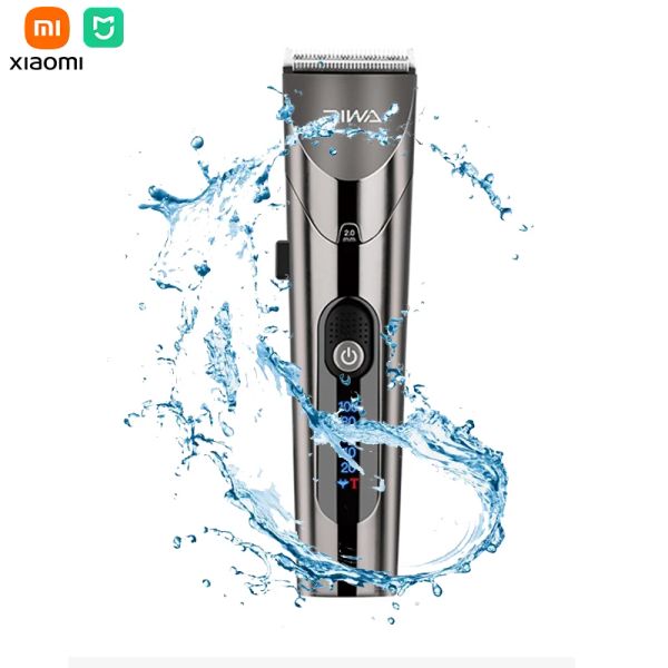 Supports Xiaomi Mijia RIWA tondeuse à cheveux tondeuse électrique professionnelle pour hommes avec écran LED lavable USB charge tondeuses de puissance forte