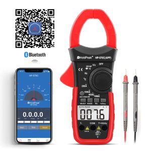 Holdpeak Digital Blamp Meter HP-570T-APP 1000A AC / CC Tension de courant Température de la tension Température multimètre Connectez-vous au testeur de téléphone