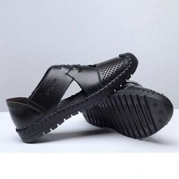 Trou Antisiskide hommes respirables creux sandales d'été respirant la sandale divisée tendance en cuir de la cheville masque à moabasse décontractée chaussures en gros n1x8 # 982 s 6b97
