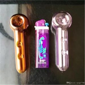Accessoires de bongs en verre de tuyau de trou de trou, pipes à fumer en verre colorées mini pipes à main multicolores meilleures pipes en verre de cuillère