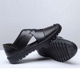 Hole Hollow breathables Men Antiskid Summer Sandals Breathable Split Sandal Leather Trend Ankle Wrap Mens Casual Loafer Shoe Wholesale Shoes K5bL# 462 s b27b