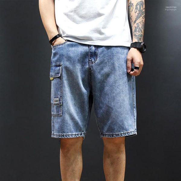 Trous Designer Summer Shorts Jeans Mens Light Blue Short Ripped Casual Street Distressed Naom22