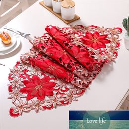 Holiday Christmas Table Runner, Cutwork Geborduurde Floral Christmas Flower Dresser Sjaal Tafel Topper voor Home Dining Fabriek Prijs Expert Design Quality Nieuwste