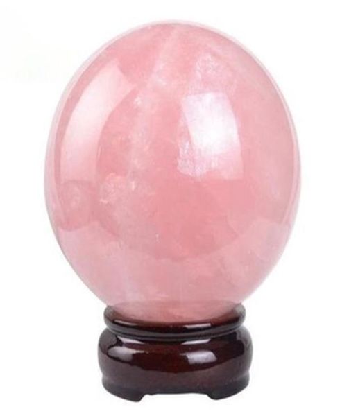 Cadeau de vacances Stone Natural Stone Gemstone 40mm Rose Quartz Sphère Crystal Ball Chakra Guérison Reiki Curving Crafts and Wood Stand1916213