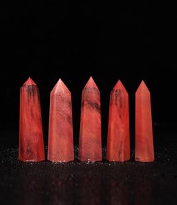 Cadeau de vacances Envoi aléatoire 1 pc Naturel Rare Quartz Rouge pierre de fusion Cristal unique Terminé Baguette Point Guérison Pendentif pour Neckl1129345