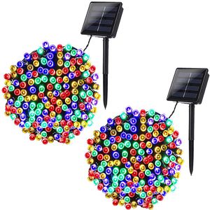 Guirlandes solaires LED de vacances, imperméables, pour l'extérieur, cour, noël, fil de cuivre, lumières décoratives