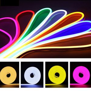 Cuerdas LED navideñas Tira LED flexible de 12 V Señal impermeable Luces de neón Tubo de silicona 5 M crestech168