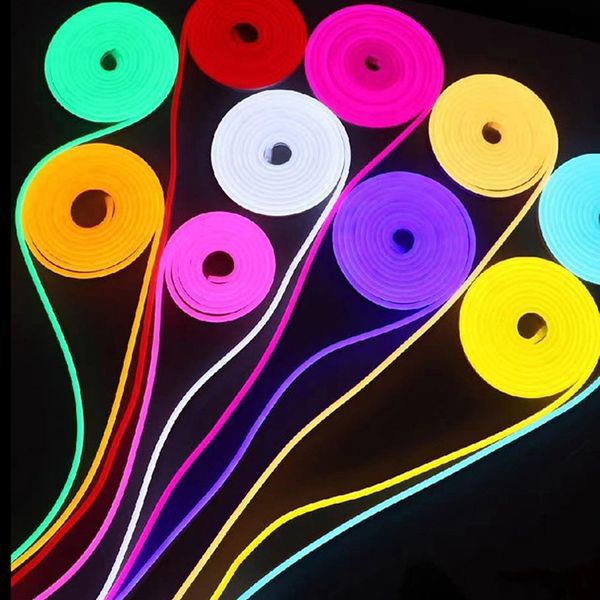 Crises LED de vacances 12V Strip à LED flexible Enseigne étanche à la phase néon-lumières tube de silicone 5m Usalight