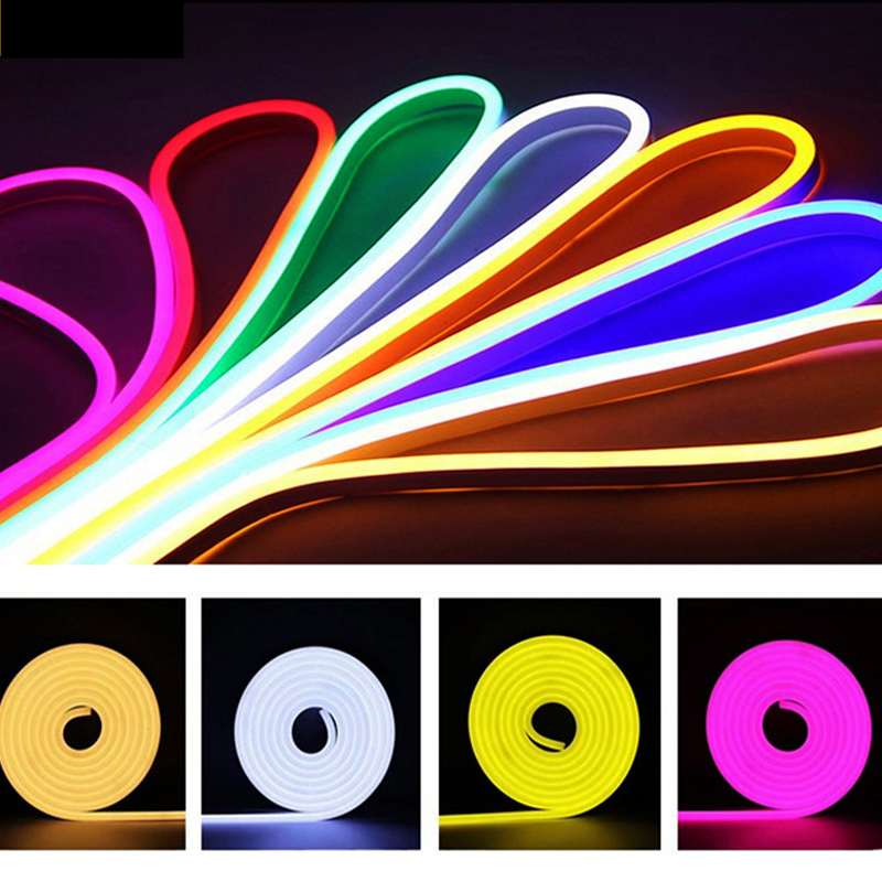 Strings LED de f￩rias 12V LED flex￭vel Faixa de ￡gua Sign Luzes de neon Tubo de silicone 5m Crestech168