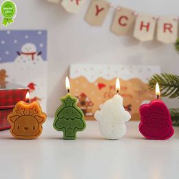 Bougies parfumées de vacances pour cadeau de Noël Père Noël Bonhommes de neige Bougie Décorations de Noël pour la maison Mini Bougies Navidad