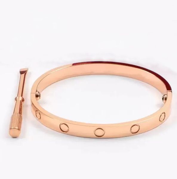 Bracelet en or rose argenté Love Femme pour hommes du tournevis pour femmes Braceuse de cadeau de fête pour femmes bracelet en acier titane chaud couple de bijoux