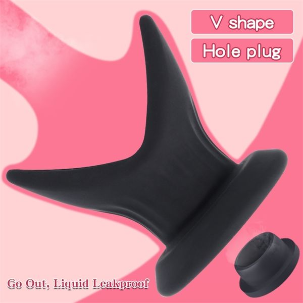 Hollow Anal Plug Tunnel Buttplug Gay Sex Toys Open Butt Enema Dilatador / Ducha / Expansor de espéculo para masaje anal / Ducha 211015