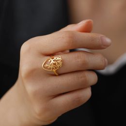 Hollow Anatomical Heart Ring Vrouwen 14K Geelgoud kleur vinger ringen medische biologie sieraden cadeau voor minnaar