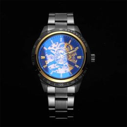 Hollow Automatic Mechanical Watch For Men Top Brand Luxury Luxury Inneildless Steel Businees Horloge masculine Montre Homme Drop 240515