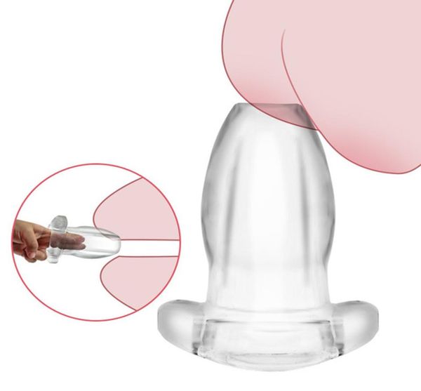 Hollow Big Butt Plug juguetes sexys para mujeres parejas espéculo Anal consolador dilatador suave ExploreTunnel ducha Enema5467320