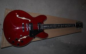 Hollow body Red Jazz Electric Guitar Nieuwe gitaren Fhole Flower Point Guitar3151670