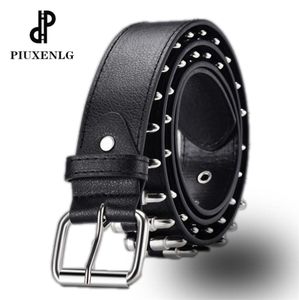 Connette de balle creuse ceinture mode dames en cuir luxe clouted cadeaux goth rock rock sauvage féminins réglables punk ceinture noire 2103246596