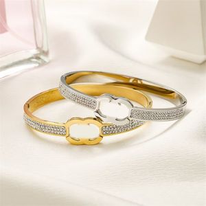 Holle designer armband vergulde gouden armband voor vrouwen zilver goud kleur kristal charmante heren armbanden designer klassieke brief modieuze zb104