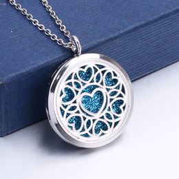 Hollow drijvende liefde hart vorm medaillon hanger sieraden aroma parfum geur etherische olie diffusor medaillon ketting