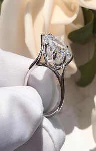 Ring de diamant de Flower Cut 6CT Ring 925 STERLING Silver Bijou Engagement Band de mariage Anneaux pour femmes bijoux de fête de mariée7734745