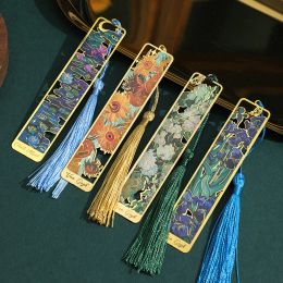 Hollow Flower Metal Bookmark Exquisite Water Lelies/White Roses/Sunflowers/Luan Tail Flower Bookmark Student Leesstationerij