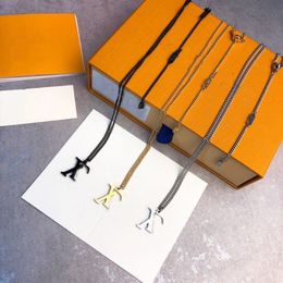 Holle vergulde hanger kettingen ontwerpers sieraden mode mannen vrouwen roestvrij stalen ketting zwart