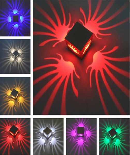 Lámparas de pared decorativas huecas, apliques de luces de pared Led de alta potencia Multicolor de 3W para restaurante KTV HD7520343