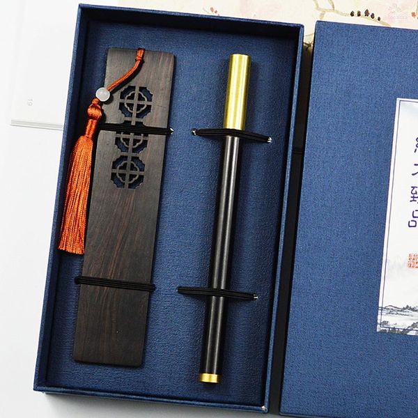 Évider quatre harmonie Ruyi séquoia signet Signature stylo SetGift Box cadeau de célébration scolaire de Style chinois classique