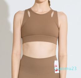 Soutien-gorge de Fitness à dos intégré ajouré, débardeur de gymnastique élastique push-up à fort impact