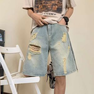 Pantalons courts pour hommes creux de jeans