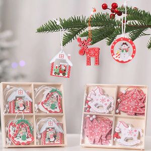 Hollow Out Snowflake Snowman Bell Hanging Ornament Christmas Tree Decoration Wood Ornament Home Festival Xmas Hang ornamenten BH7248 TQQ