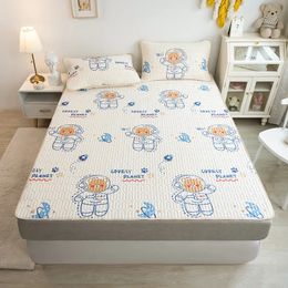Ropa de cama de látex estampado hueco utilizado para enfriar ropa de cama de sueño de verano con acolchado elástico cómodas y frías sábanas 240508