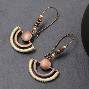 Hollow retro oude bronzen bloem vlinder oorbellen hange charme oorringen voor vrouwen dieren mode sieraden wil en zandig