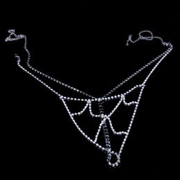 Hohler Strass-Körperschmuck, Tanga-Taillenkette für Frauen, sexy Bikini, Kristallhöschen, Unterwäsche, Tanga, Weihnachtsgeschenk