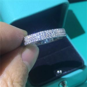 Hollywood Triple 925 bague de promesse en argent Sterling pavé de diamants cz pierre fiançailles bague de mariage bagues pour femmes bijoux de mariée