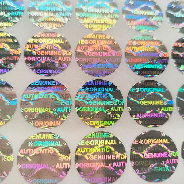 1000 Uds. Sello de seguridad de holograma de 15mm etiqueta adhesiva ORIGINAL y auténtica vacía izquierda si se manipula holográfica imposible de copiar