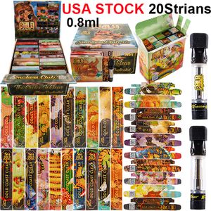 IN USA STOCK Newest Smoker Club V2 Vape Cartridges GCC 10 strains Pack Atomizers Empty 0.8ml 1ml Ceramic Coil Glass Tank Thick Oil Dab Pen Vaporizer 510 Thread Carts