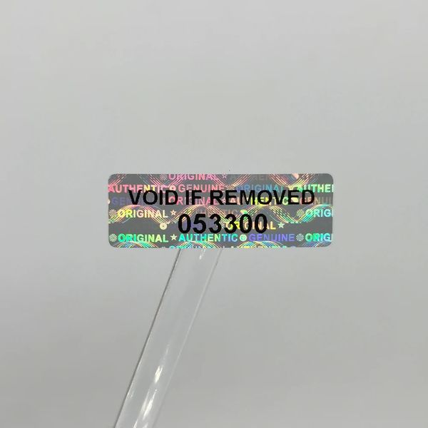 Garantía de holograma Void Sticker Tamper Tamper La etiqueta de sellado El número de serie se puede personalizar 1000pcs 30 mmx10mm 240418